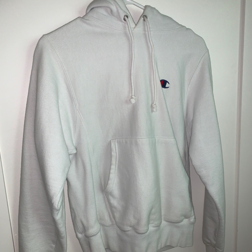 CHAMPION REVERSE WEAVE HOODIE WHITE - Picture 2 of 5